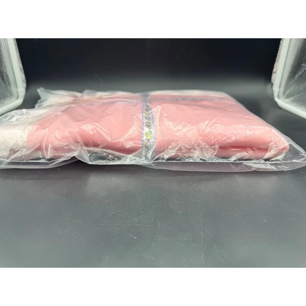 Vintage Turtle Fur Infant Pink Layette Blanket New Sealed Satin Trim